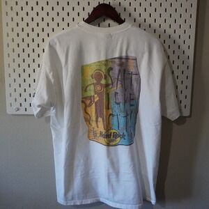 Hard Rock Cafe T Shirt Salt Lake City Tribal Graphic White Heavy Tee XL USA Made
